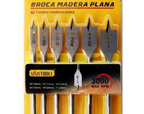Broca paleta plana de madera 6pcs uyustools