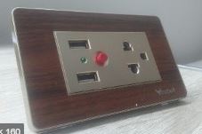 tomacorriente Empotrable con usb acero inoxidable uyustools Aluminizado