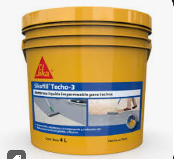 Sika Techo 3 impermeabilizante sikafill GRIS 4 litros