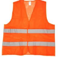 chaleco seguridad naranja de malla con cinta reflectiva
