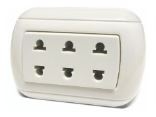 Tomacorriente triple para sobreponer homelight