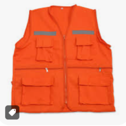 chaleco drill tipo reportero naranja, azul, beige