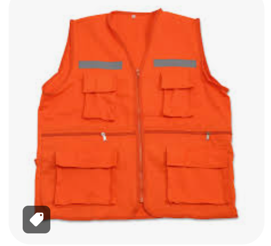 chaleco drill tipo reportero naranja, azul, beige