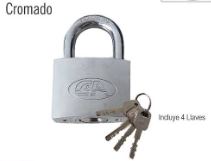 Candado Blanco de hierro cromado 50mm - Llave Especial