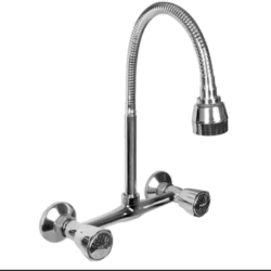 Mezcladora de cocina cromada flexible TREBOL