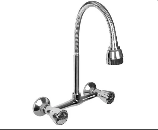 Mezcladora de cocina cromada flexible TREBOL