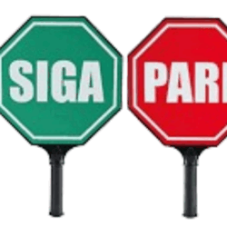 Paleta de seguridad pare y siga pvc SEÑALIZACION