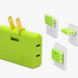 Adaptador Triple Enchufe Plano giratorio 10 Amp Home Light