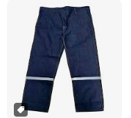 Pantalon Drill con cinta reflectiva Azul Marino Talla XXL