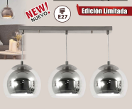 Lampara Colgante de Vidrio Modelo BELLATRIX CHROME OPALUX OP-6410-19CH3