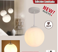 Lampara Colgante de Vidrio Modelo Luna OPALUX OP-6401-20BL1 20cm x 1 metro