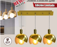 Lampara Colgante de Vidrio Modelo pistachio Gold OPALUX OP-6412-20GD3
