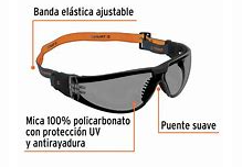 lente de seguridad gris con banda elastica TRUPER