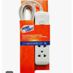 Extension Ignifuga 4 tomas + 1 lateral 3 metros 18 awg HOME LIGHT