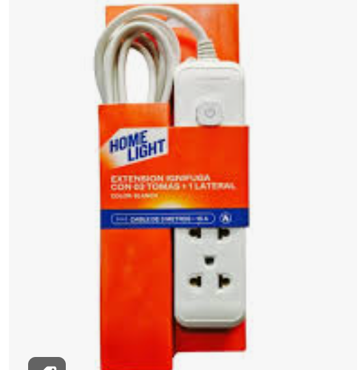 Extension Ignifuga 4 tomas + 1 lateral 3 metros 18 awg HOME LIGHT