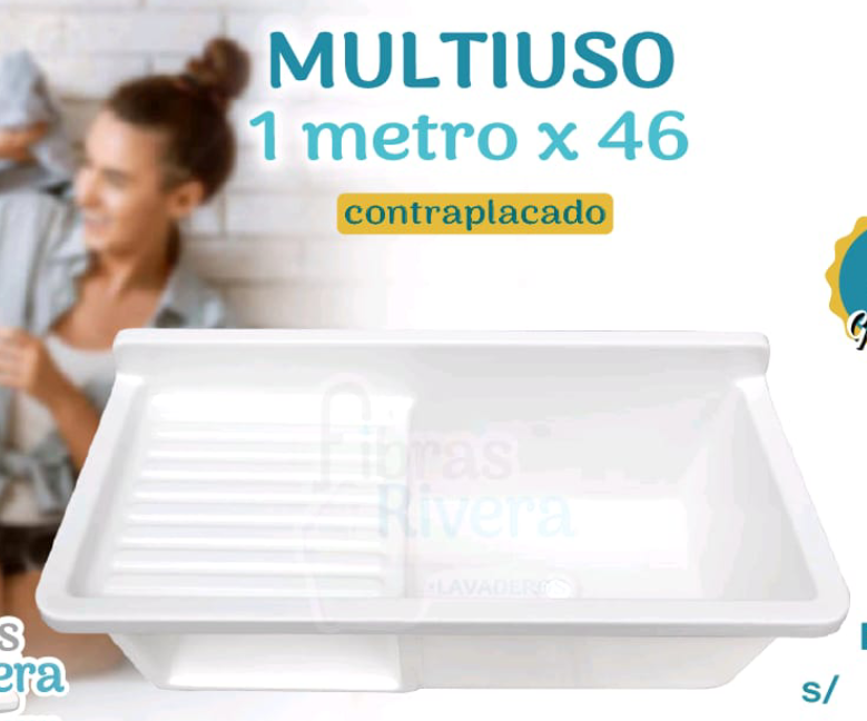 Lavadero Fibra Vidrio 1 x 46 CONTRAPLACADO