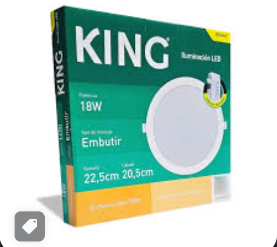 Foco led Circular FLAT EMPOTRABLE 18w KING - Calido