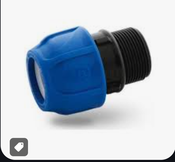 Adaptador 1/2" 20mm HDPE a Rosca 1/2 - tubo polietileno