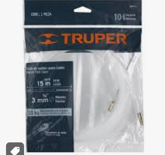 Guía de Nylon wincha pasacables TRUPER 15 metros