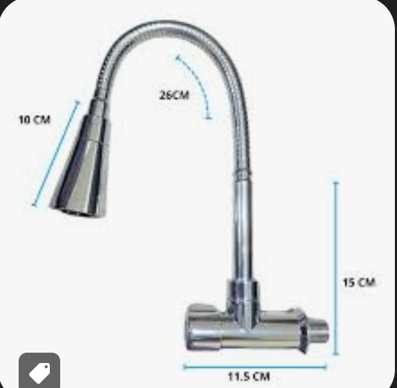llave de lavadero conico para pared C&A - caño cisne ganso