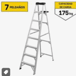 Escalera tipo tijera 7 pasos 175 kg 2.44 Metros C&A PRO
