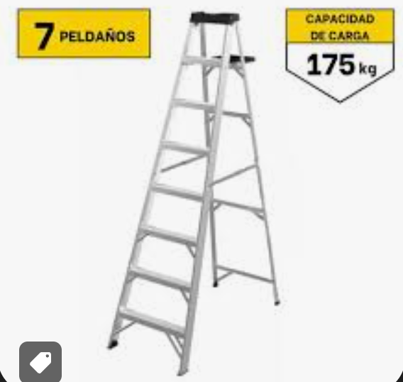 Escalera tipo tijera 7 pasos 175 kg 2.44 Metros C&A PRO