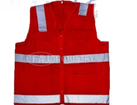 Chaleco Drill con Cinta en H Rojo