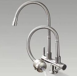 Llave caño de lavadero mueble 2 picos flexible doble poza SEVILLA