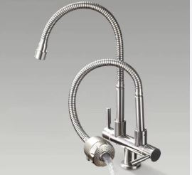 Llave caño de lavadero mueble 2 picos flexible doble poza SEVILLA