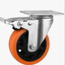 Rueda Industrial Naranja 2" CON FRENO garrucha