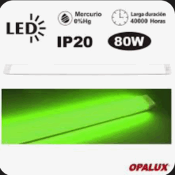 Fluorescente Slim LED pavonado 80w OPALUX color Verde - florescente