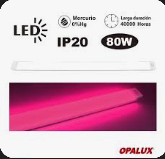 Fluorescente Slim LED pavonado 80w OPALUX color Fucsia - florescente