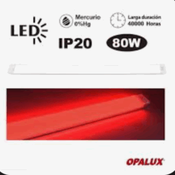 Fluorescente Slim LED pavonado 80w OPALUX color Rojo - florescente