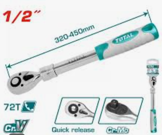 Ratchet Mango extensible de goma para dado 1/2 THT106128L TOTAL rach