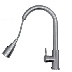 Caño para cocina monocomando para mesa o mueble tipo ganso cisne RETRACTIL VALMAX