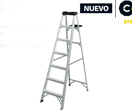 Escalera tipo tijera 6 pasos 175 kg 2 MTRS C&A PRO