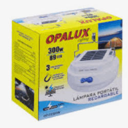 Lampara foco recargable y solar 300w OPALUX