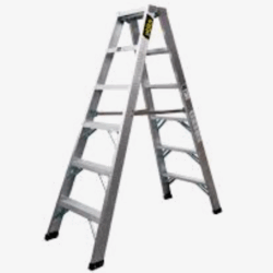 Escalera tipo tijera Acero 200mm 5 pasos Verde PARA CASA doble acceso