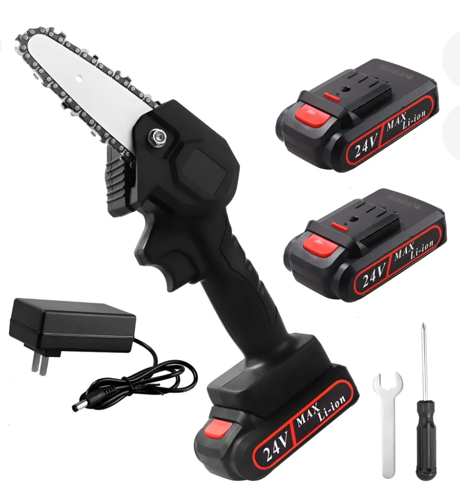Mini Motosierra Inalámbrica 2 Baterías + Cargador
