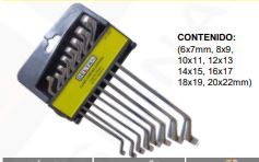 Juego Llave Mixta CORONA 8 Piezas cromada DELTA