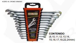Juego LLAVE MIXTA X 12 Piezas Satinado DELTA