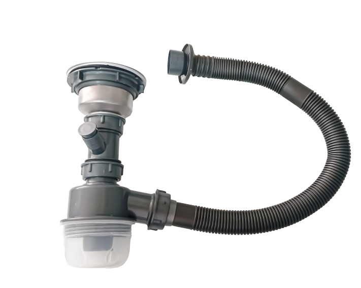 Trampa corrugada pvc con sumidero de 4" para lavadero metal Fratelli