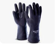 Guante de jebe Industrial Negro PROTEC CLUTE Talla 9 Cal 35