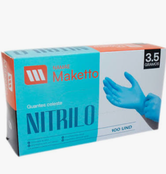 Caja Guante Nitrilo Celeste x 100 unidades - quirurgico