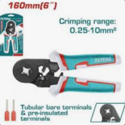 Alicate crimpador de terminales 6" TOTAL - ponchadora, grimpeador