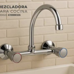 Mezcladora de cocina cromada RIGIDA TREBOL
