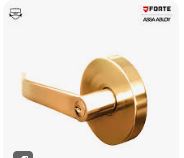 Chapa Cerradura de Manija Dormitorio Semi Recta BP FORTE - Bronce Pulido