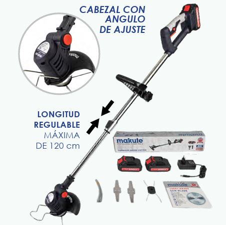 Desbrozadora Inalámbrica con Batería 20v 2 Amp - Corta Pasto