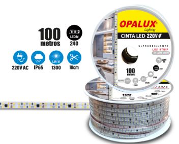Metro Cinta Led IP65 opalux 220V opalux BLANCO