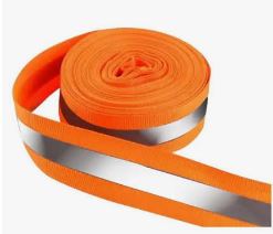 Cinta reflectiva textil NARANJA CON PLOMO 2"